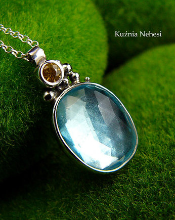 Naszyjnik Sky Blue - Topaz Sky Blue Szafir, Kuźnia Nehesi