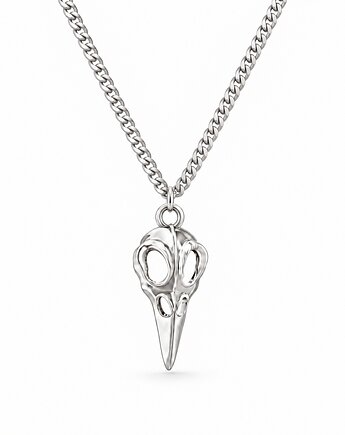 DUŻA PTASIA CZASZKA- naszyjnik męski srebro, złoto, ISSI Jewelry