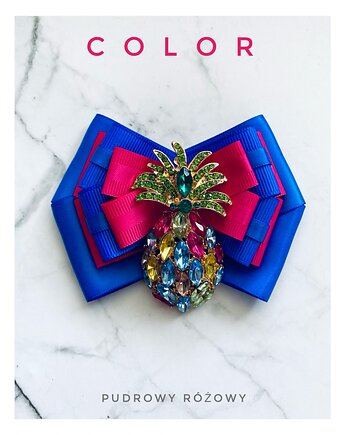 Kolekcja COLOR Brosza z Ananasem z kryształów, Pudrowy Różowy