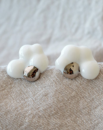 Kolczyki ceramiczne Clouds Raggio di Platino Średnie, Karolina Bednorz