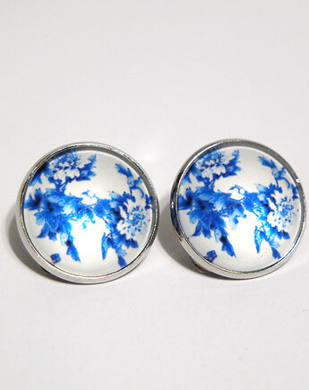 Klipsy - Niebieskie kwiaty - duże, yenoo