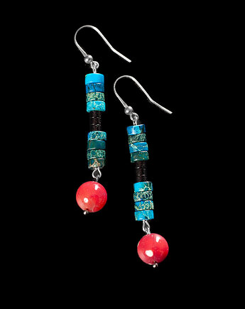 Kolczyki z jaspisem, onyksem i agatem. [SK20], Anillito