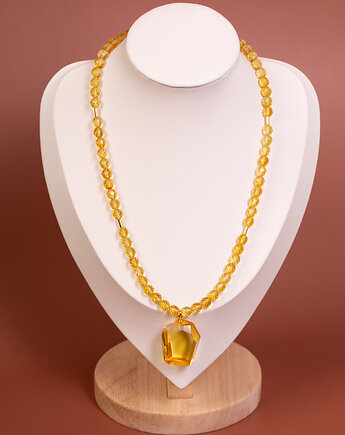Naszyjnik z bursztynem bałtyckim fasetowanym, Andorii by Baco