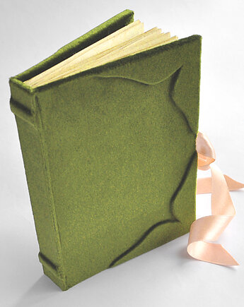 Notes aksamitny oliwkowy, papirell