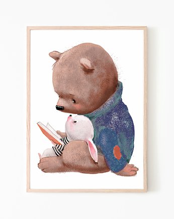 PLAKAT, OBRAZEK misio i króliczek, Dekoracjan