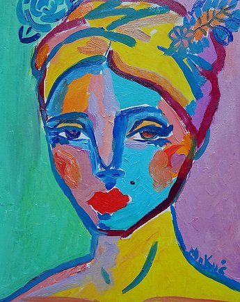 Portret kobiety obraz olejny do salonu, alice oil on canvas