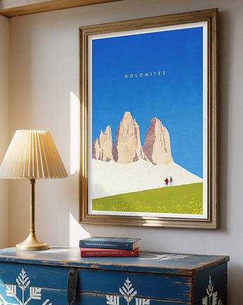 Dolomity Włochy - Trzy Szczyty Lavaredo - plakat fine art, minimalmill