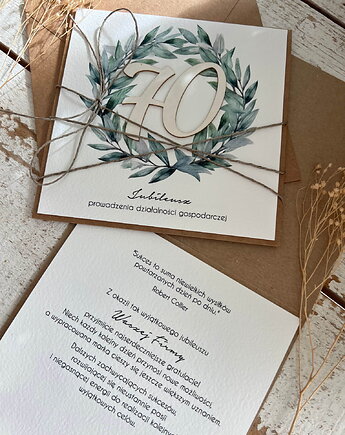 Ręcznie robiona kartka na 70 jubileusz firmy (70-lecie działalności), sorte