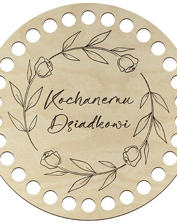 Baza do Koszyka Szydełkowego Sznurka Drewniana Podstawa 15 cm dla Dziadka, smxdsgn