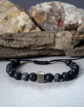Męska bransoletka z surowym Turmalinem, Seylla pracownia