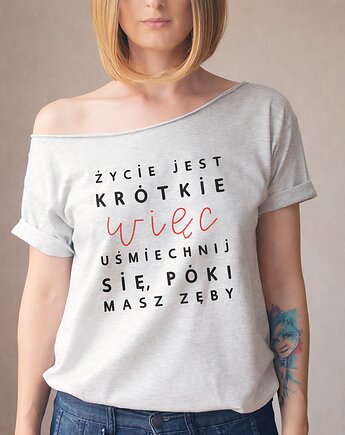 Uśmiechnij się Oversize Szary, ONE MUG A DAY