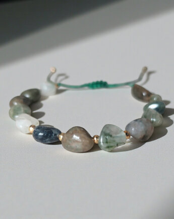 Agat mszysty SPOKÓJ - bransoletka na sznurku, KEIT