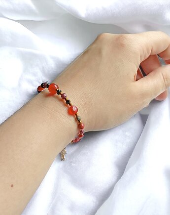 SENSUALNA bransoletka z karneolem, kaktusia