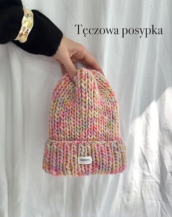Czapka Lily 100% wełna *tęczowa posypka*, GANGSTA KNIT