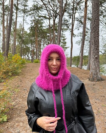 Różowa balaclava, SZYSZKA sztrykuje