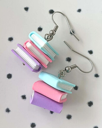 Pastelowe kolczyki książki, OMIFIMO