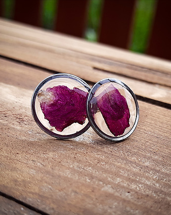 Kolczyki z różą, koło, Figa handmade accessories
