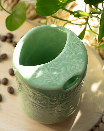 Ceramiczny kubek na wynos z motywem leśnym handmade, Agnieszka Szehyńska Ceramika