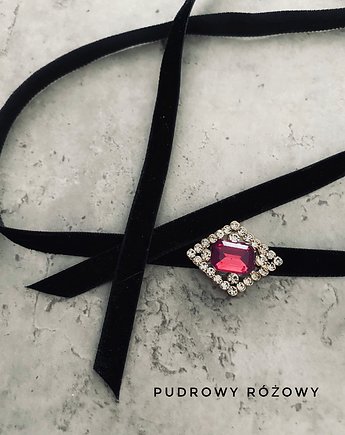Naszyjnik  Glamour z  Kryształem New, Pudrowy Różowy
