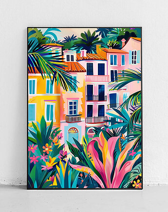 Plakat Kolorowe domy w tropikach, Harvest Maison