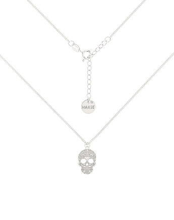 Srebrny choker pancerka z grawerowaną czaszką, MANJE