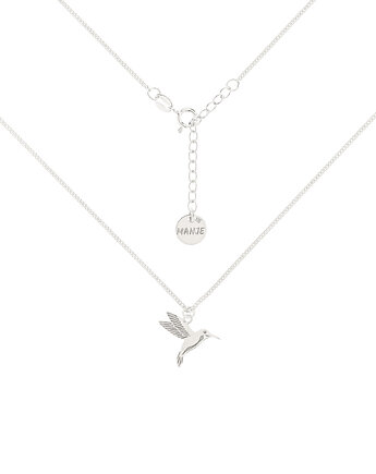Srebrny choker pancerka z kolibrem, MANJE