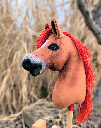 Hobby horse A4 kasztanek realistyczny koń na kiju, HorsoveLove