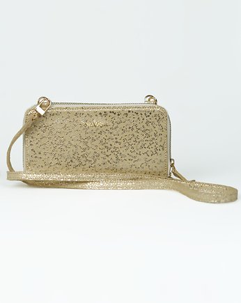 Mini torebka portfel damski marki GioVani (złota w wzory) Złoty, ZGS Stefania