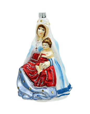 Bombka choinkowa: Matka Boska z Dzieciątkiem: biała, Syn Bombkarza