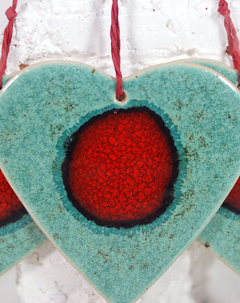 Duże serce - ceramiczna ozdoba świąteczna, 10FingersArt