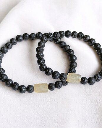 Komplet dla pary :  CYTRYN & LAWA : na gumce, kaktusia