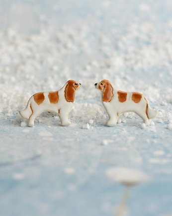 Cavalier mini pieski- ceramiczne kolczyki, Dorca