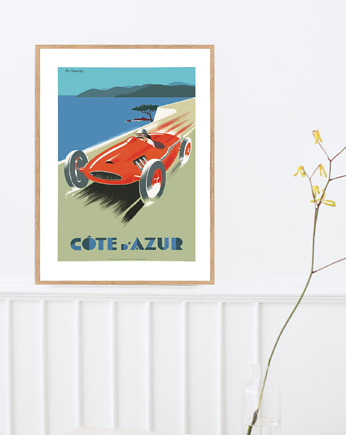PLAKAT  ILUSTRACJA Cote d'Azur  Francja, black dot studio