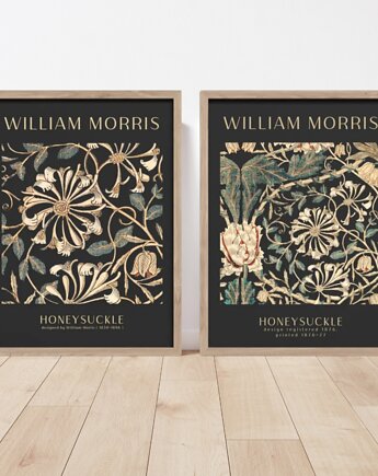 DWA PLAKATY William Morris kwiaty botaniczne obrazy, black dot studio