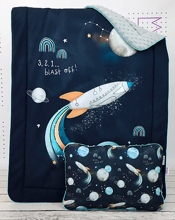 Pościel z wypełnieniem do przedszkola/żłobka + worek z imieniem Blast Off, Nuva