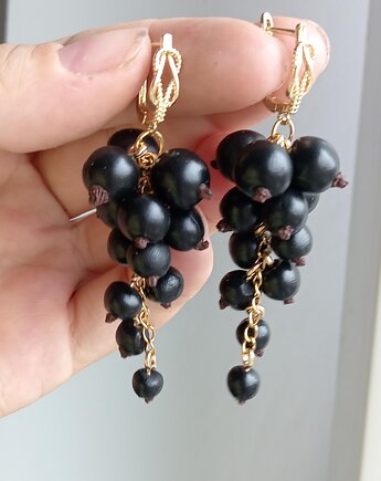 Kolczyki Czarna Porzeczka , MariaPolymer
