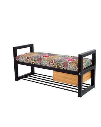 Ławka Pufa Tapicerowana  Stal LGMS-5, EMRA WOOD DESIGN