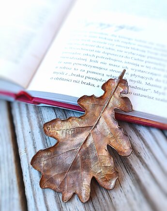 Liść dębu V wisiorek miedziany