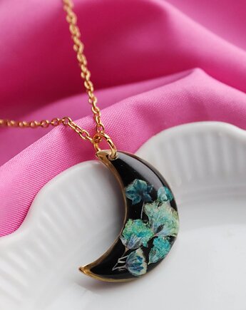 Naszyjnik księżyc z turkusową gipsówką, Kwiatostany