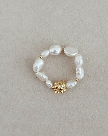 Pierścionek elastyczny Perły Naturalne, Chmolowska Jewellery