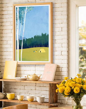 Plakat Kemping pod namiotem, minimalmill