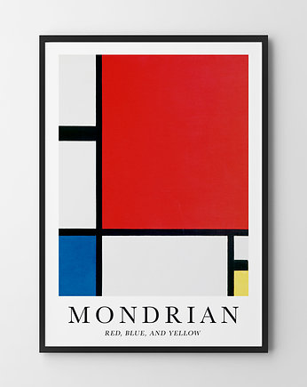Plakat Mondrian - red blue and yellow, PAKOWANIE PREZENTÓW - Papier do pakowani