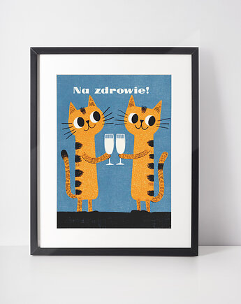 Plakat toast i koty, polkastudio