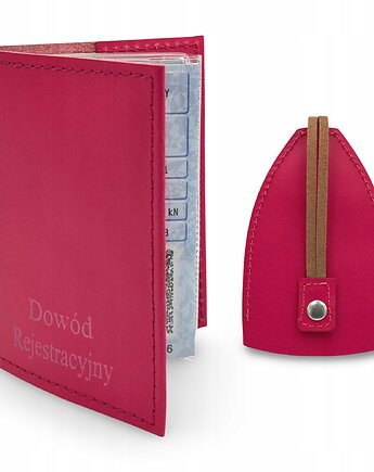 Prezent dla Kobiet - Zestaw Etui na Klucze+Etui na Dowód-Skóra Naturalna, Parker Quality