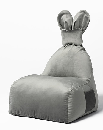 Pufa siedzisko Funny Bunny VELVET- Szara, The Brooklyn Kids