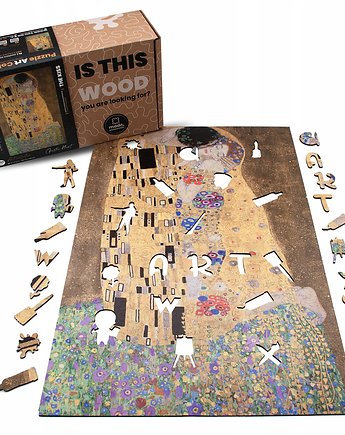 Puzzle drewniane POCAŁUNEK Gustav Klimt 700 el wyjątkowe kształty XXL, Wood You Do kreatywne puzzle