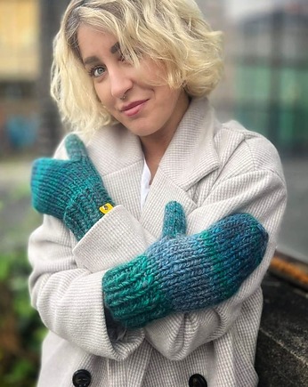 MAXCOLOR zielone rękawiczki "morska toń", sploteka