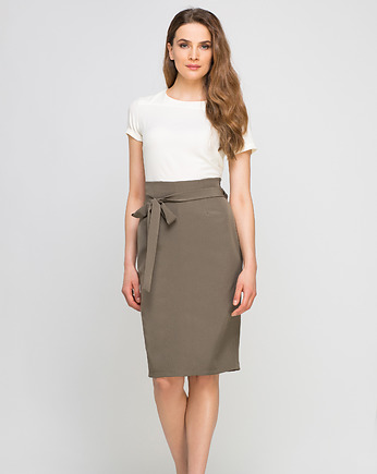 Ołówkowa spódnica, SP115 khaki, Lanti