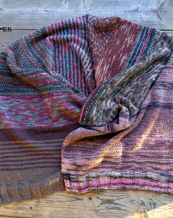 UNIKAT szal dziergany "Deep Ocean Blues", MARISCAPES