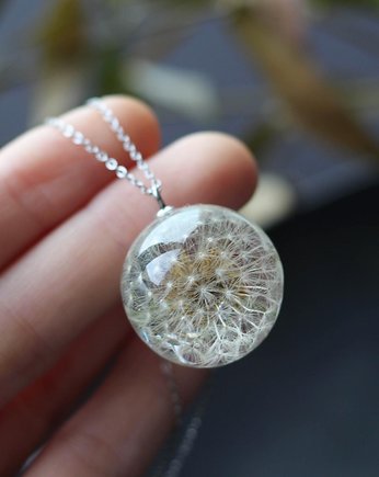 Wisiorek z dmuchawcem w żywicy, Bioevgenika Jewelry